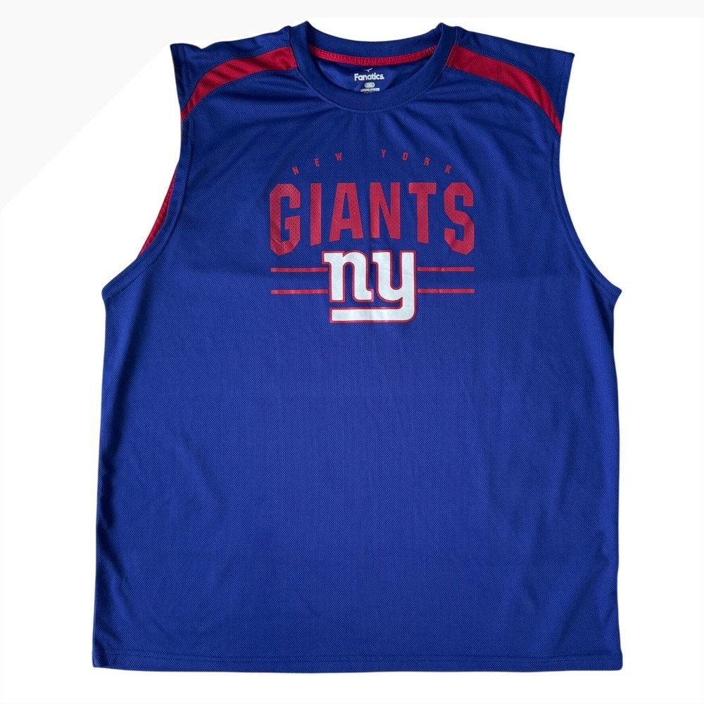 FANATICS Men's New York Giants Tank Top Royal Blue, Breathable Mesh, G-Men, 2XL
